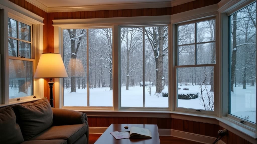 Four-season insulated sunroom with fireplace on a Huntington colonial